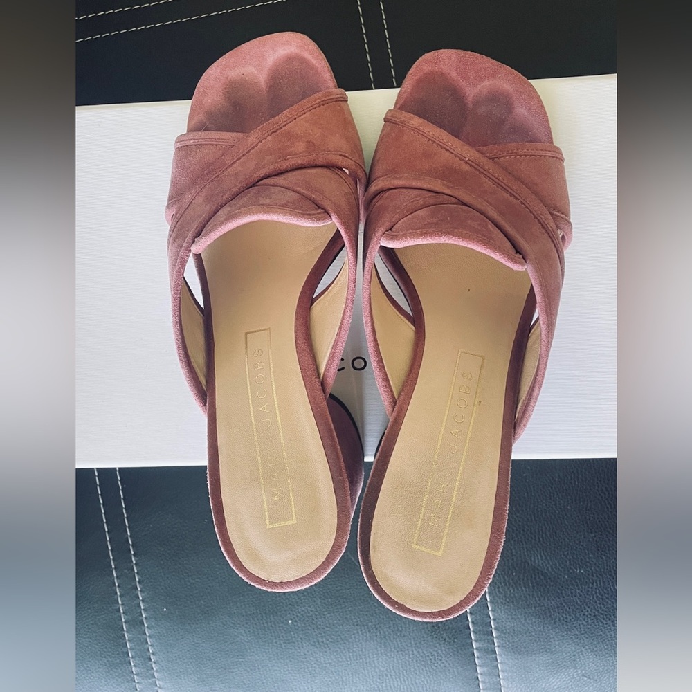 Marc Jacobs Aurora Suede Dusty Pink sandals size 7 (37) - Picture 6 of 12